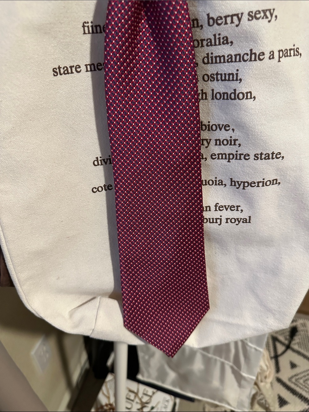 Berry Red Textured Men's Tie